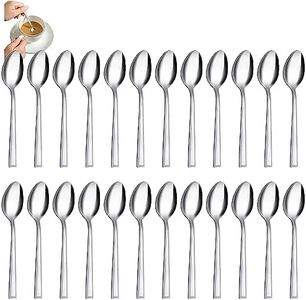 Cucharas de té 24 piezas, Hunnycook juego de cucharas de acero inoxidable, cubiertos cuchara de café/cuchara de postre, juego de cucharas de té para restaurantes, apto para lavavajillas.