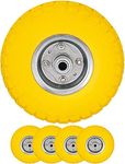 10" & 14" Pneumatic Sack Truck Trolley Wheel Barrow TYRE Tyres Wheels Anti-Slip Grip Black Yellow RED | Emergency Replacement TYRE | Strong Durable Long Lasting (Yellow TYRE X 1)