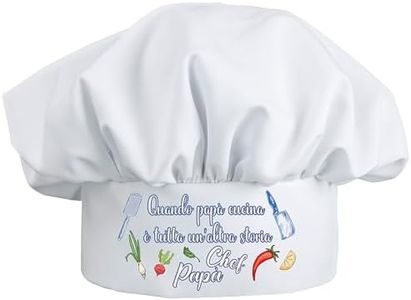 KEÏNELS Idea Regalo Festa del Papà Originale - Cappello da Cuoco Papà Chef - Idee Regali Divertenti Per il Papà - Idea Regalo Gadget Per Cucina Compleanno Uomo per Lui Originali