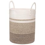 Ajiteogy Laundry Hamper,Large Woven Rope Laundry Basket with Handles, 40cm x 36cm,Blanket Basket, Toy Baskets,Clothes Baskets, Perfect for Living Room,Nursery,Bedroom