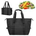 Foldable Cooler Bag with Zipper, 20L Soft Cooler Bag, Insulated Picnic Lunch Bag Leakproof Cooling Bag Grocery Shopping Bag with Carriying Strap for Camping, BBQ, Fishing (30×17×21.5cm)