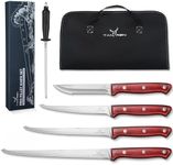 TAN REN Fillet Knife Set, 6 PCS Fish Fillet Knives, High Carbon Steel Filet Knives for Fish Scaling, Boning, Filleting, Fishing Knife Kit with Sharpening Rod and Bag