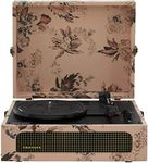 Crosley CR8017B-FL Voyager Vintage Portable Turntable with Bluetooth in/Out and Built-in Speakers, Floral