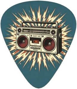 EUPRE Vintage Boombox Radio 12 Pack Guitar Picks Light Pick Triangle Pick