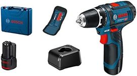 Bosch Professional GSR 12V-15 12V System Cordless Drill (Including 2x 2.0Ah Batteries, Charger GAL 12V-20, 10-Piece Accessory Set, Craft Case)