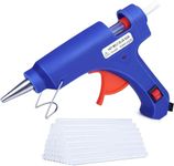 Hot Glue Gun,ChaneeHann 20W Mini Glue Gun with 30 PCS Glue Sticks (7mm x 150mm),Card ON-Off Switch Heating Hot Melt Gun for Hobby,Craft,Home Repairs,Fabric,Wood,Glass,DIY Arts (Blue)