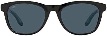 Costa Del Mar Women's Aleta Round Sunglasses, Black/Grey Polarized 580p, 54 mm