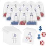 Sotiff 36 Set Halloween Cruise Party Favors Tic Tac Toe Game Bulk Includes 360pcs Mini Anchors Lifebuoy Wood Pieces 36pcs Drawstring Gift Bags Kids Party Gift for Nautical Themed Birthday Supplies