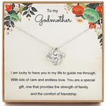 MADAOGO Godmother Gifts, Sterling Silver Love Knot Necklace, Gifts for Godmother from Goddaughter or Godson, Mother’s Day Gifts for Godmum, Godmother Necklace