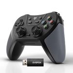 EvoFox One S V2 Universal 3-Mode Wireless Gaming Controller, HallSense™ Precision Joysticks, Bluetooth 5.0, 2.4GHz, Fast Type-C Charging for PC, Mobile, Android TV - Black