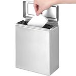 Sanitary Napkin Receptacle Wall Mounted Tampon Holder, Garbage Can for Bathroom Clean & Odor-Free Restroom for Home, Office & Public Restrooms (Stainless Steel)