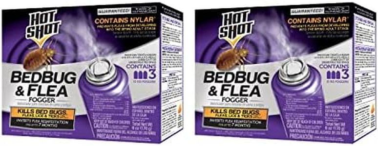 Hot Shot BedBug And Flea Fogger, Inhibits Flea Reinfestation, 2 Ounce Cans, 6 Count