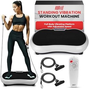 Hurtle Fitness Vibration Board, Vibrating Plate Exercise Machine, Whole Body Workout, Lymphatic Drainage Machine, Home Training Equipment, Balance Straps Included