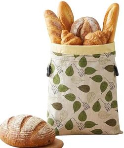 2 Pack Beeswax Bread Bags Reusable, Linen Sourdough Storage Bag for Homemade Bread, Natural Waxed Bread Storage Bags, Eco Friendly Food Saver for Kitchen