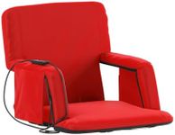 Flash Furniture Malta Stadium Seat with Heated Back and Seat, 6 Recline Positions, Portable Chair with Backpack Straps, USB Battery Pack Not Included, Red