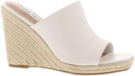 Steve Madden Women's Urge Wedge Sandal, White Leather, 9.5