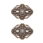 Ruihfas 2 Pcs Decorative Vingate Retro Shoe Clips Rhinestone for Women Pumps Flats Shoes (Retro Gold)