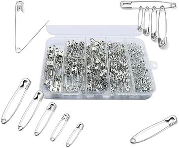 Safety Pins Assorted, 360 Pack Nickel Plated Steel Safety Pins, 5 Different Sizes Heavy Duty Safety Pin, Safetypins Bulk, Small Large Safety Pins for Clothes, Sewing, Arts, Crafts