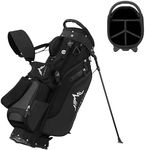 UNIHIMAl 5-Way Golf Stand Bag, Golf Bag for Men & Women with Semi-Concealed Stand, Folding Base and 8 Pockets（Including Magnetic Pocket, Cooler Pocket