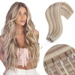 Elailite Pre Bonded Rolled Tip Hair Extensions Real Virgin Human Hair 1g Hot Fusion Straight Remy Hair Keratin Loop Extension 50 Strands 50g (#18Y/613 Ash Blonde Mix Bleach Blonde, 16 Inch)