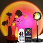 Sunset Lamp Projection,LED Sunset Light,16 Colors Changing APP Control Sunset Lamp Projector,180°Soothing Sunset Projection Lamp,Sunlight Lamp Rainbow Night Light Projector for Room Photography Party