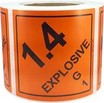 Hazard Class 1 D.O.T. Explosives 1.4G Hazmat Labels | 102 mm 4 x 4" Inch | 500 Pack