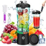 Handzee Portable Blender for Smoothies and Shakes, USB-C Rechargeable, Includes Lid and 6 Stainless Steel Blades, 20oz, BPA-Free Fruit Protein Cup for Outdoor Travel Family and Sports Bottles