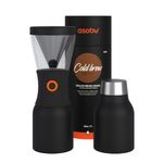 Asobu Coldbrew Portable Cold Brew Coffee Maker With a Vacuum Insulated 40oz Stainless Steel 18/8 Carafe Bpa Free (Black)