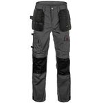 Tradies ProTech Utility Work Pants - Built-in Multi-Use Pockets + Knee Pad Protection Pockets.…, Grey, 34W x 33L