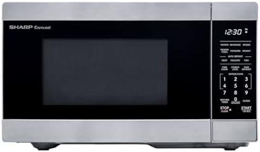 SHARP ZSMC0962KS Oven with Removable 10.6" Carousel Turntable, Cubic Feet, 900 Watt Countertop Microwave, 0.9 CuFt, Stainless Steel