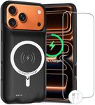 Battery Case for iPhone 17 Pro Max,12000mAh Rechargeable Portable Charging Case with Wireless Charging Compatible for iPhone 17 Pro Max (6.9inch) with Carplay Extend Battery Pack Charger Cover (Black)