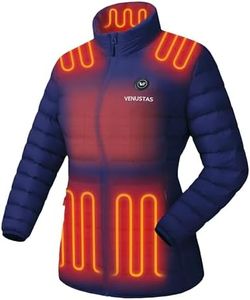 Venustas Women's Lightweight Heated Jacket with Battery, 6-Zone Electric Puffer Winter Coat for Outdoor Camping Hiking