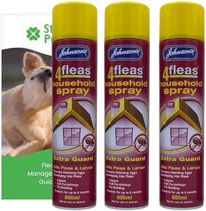 Flea Spray for the Home XL Bundle - Johnsons 4 fleas Household Flea Spray (3 x 600ml) Bundle with Stelr Pets Cat & Dog Flea Management Guide