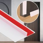 Coengwui Peel and Stick Shower Door Draft Stopper, T-Shaped Silicone Weather Stripping, Double Sided Self-Adhesive Seal Strip for Gaps (White, 20ft x 1.97in)