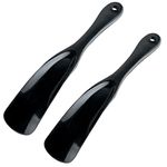 Mr. Carve Premium 7 Inch Plastic Shoe Horn - Lightweight and Durable Slipon Aid | Black- Pack of 2