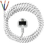 SPARES2GO 2.5m Universal 3 Core Steam Generator/Dry Iron Mains Power Cable Flex Lead + UK Plug (2.5 Metre)