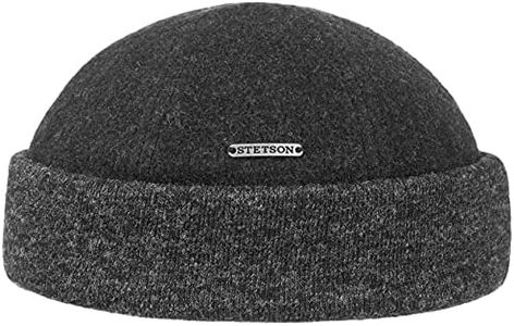 Stetson Sparr Docker Cap Men - Made in The EU Fleece Lining Wool Beanie Cuffed with Cuff, caps, Lining, Autumn-Winter