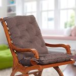 Faburaa Maple Soft & Relaxing Cotton Seat Cushion for Patio Chair Rocking Chair, Office Chair, Desk Chair and Dining Chair with Ties, Chair Pad 24x50 Inch (Cotton Brown)