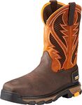 Ariat Intrepid VentTEK Composite Toe Work Boots – Men’s Leather Western Work Boot, Bruin Brown/Sassy Orange, 10