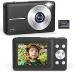 Digital Camera, FHD 1080P 44MP Digital Compact Camera Portable Digital Cameras with 2.4" LCD Screen Anti-shake Rechargeable Photography Camera Vlogging Camera for Beginners,Boy,Girl (No SD card)