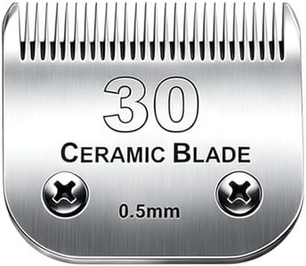 #30 Blade Dog Grooming Clipper Replacement Blades Compatible with Andis/Wahl / Oster Dog Clippers,Detachable Ceramic Blade & Stainless Steel Blade,Size-30, 1/50-Inch Cut Length (64260)