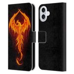 Head Case Designs Officially Licensed Christos Karapanos Dragon Phoenix Dark Hours Leather Book Wallet Case Cover Compatible With Apple iPhone 16 Plus