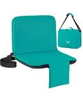 Sportneer Stadium Seat with Back Support: Portable Folding Bleacher Seats with Backs and Cushion 6 Reclining Position Padded Stadium Chair with Shoulder Strap Perfect for Sports Events, Light Blue, 1