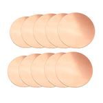 Tynulox 10 Pcs 24Gauge Pure Copper Round Plate 2" Diameter × 0.02" Thickness T2 Copper Metal Sheet for Crafts