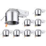 TORCHSTAR 8-Pack 4 Inch Remodel Recessed Lighting Housing, Shallow IC Rated Air Tight 120-277V Can, Max 15W Compatible, TP24 Connector, ETL Listed, Damp Location