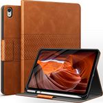 auaua Case for iPad 10th Generation 2022, 10.9 inch Case with Pencil Holder, Auto Sleep/Wake, Adjustable Stand, Anti-Fingerprint PU Leather (Brown)