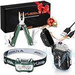 FLISSA 3Pcs Lighters Tool Set, Windproof Flameless USB Rechargeable Lighters, Waterproof LED Headlamp with 5 Light Modes, 12 in 1 Multitool Plier, Outdoors Survival Gears for Camping, Hiking, Hunting