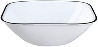 Corelle Vitrelle 6-Piece (22-Oz) Cereal Soup Bowls, Triple Layer Glass and Chip Resistant, Lightweight Square Dinnerware Bowl Set, Simple Lines