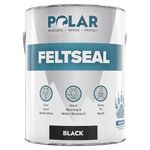 Polar Premium Black Felt Seal - 2.5 Litre - Instant Waterproof Roof Sealant - Ideal for Flat or Pitched Felt, Shed & Garage Roofs - Easy to Apply