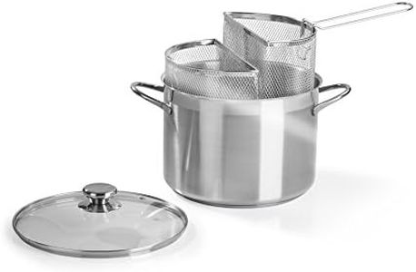 Barazzoni Spa 421049524 Barazzoni Spaghettiere Double Basket, ø24cm, 7,25Lt, Acciaio INOX 18/10. Made in Italy, Acero Inoxidable, Gris, 24 cm